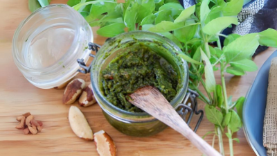 Mint and Basil Pesto with Brazil Nut Oil